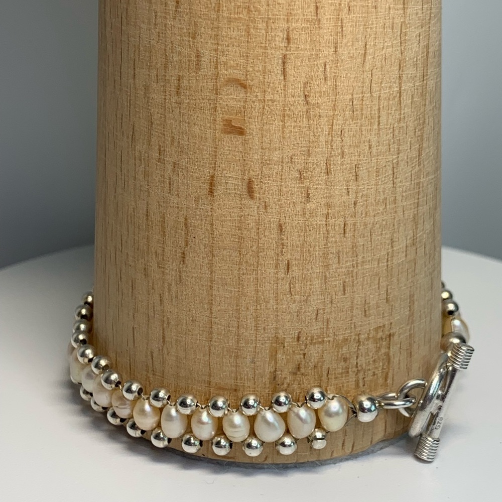 Silpada Vintage Rare VHTF Sterling Silver & Freshwater BLUSH Pearl Bracelet